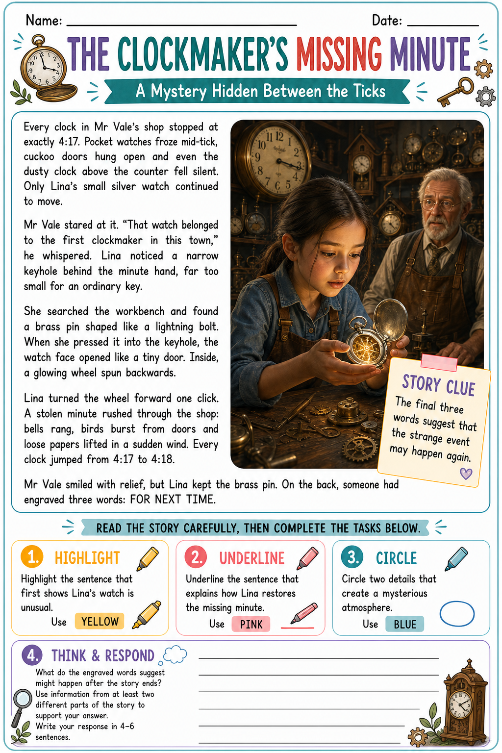 Preview of Comprehension — Text Highlighting 6 (Upper Fiction)